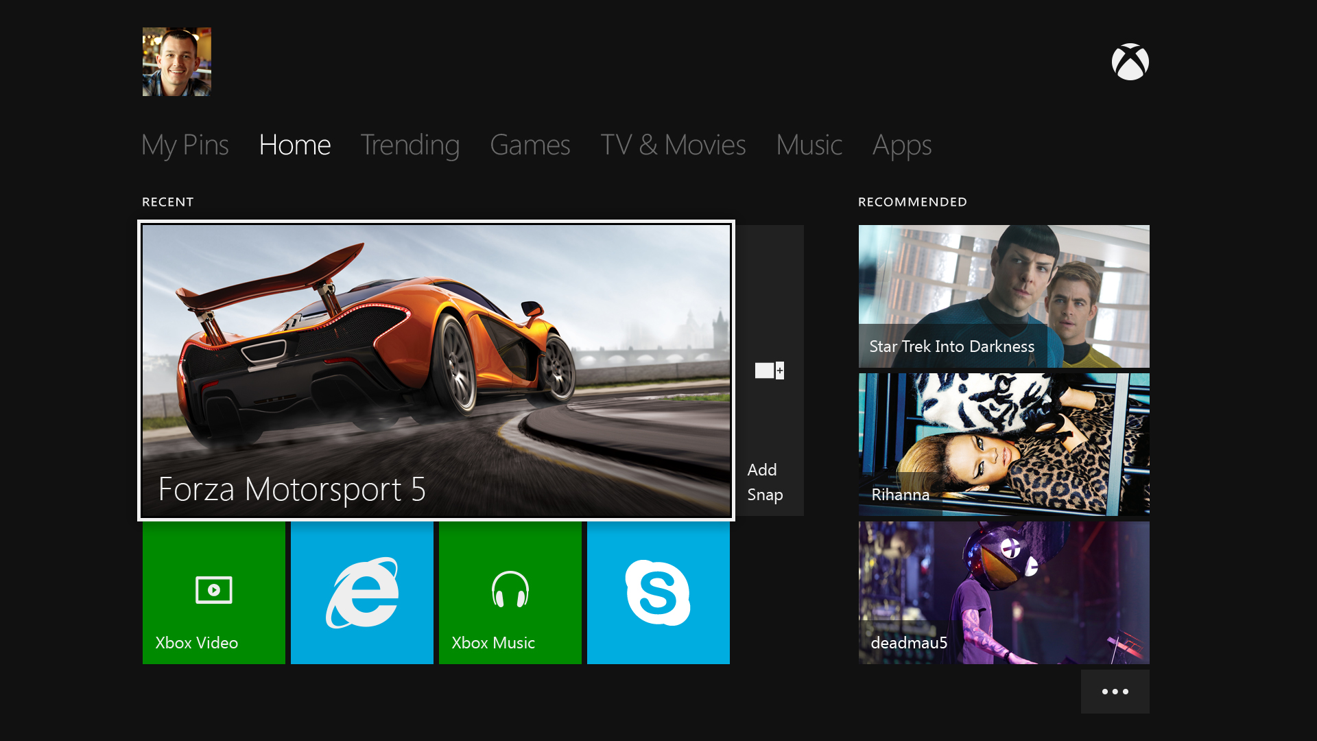 La première interface Xbox One : atroce